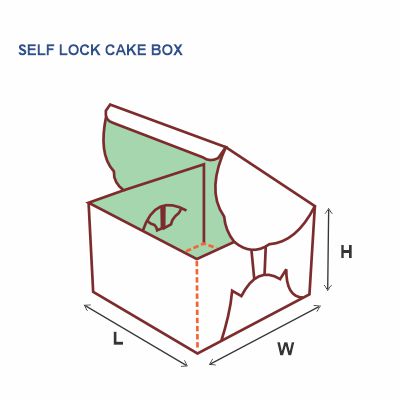 Self Lock Cake Box Style