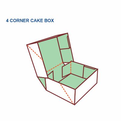 4 Corner Cake Box Style